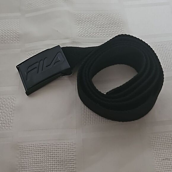 Fila Men's Fabric Buckle Belt One Size Black - Picture 4 of 16